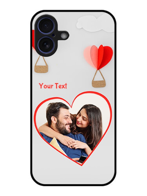 Custom iPhone 16 Plus Custom Glass Phone Case - Parachute Love Design