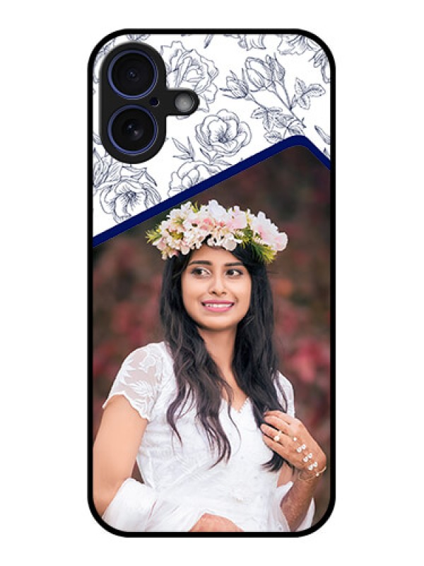 Custom iPhone 16 Plus Custom Glass Phone Case - Classy Floral Design