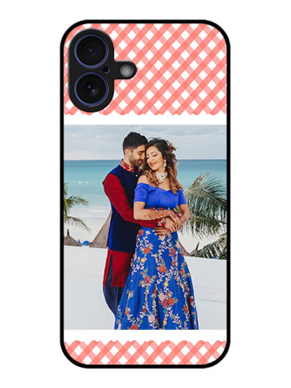 Custom iPhone 16 Plus Custom Glass Phone Case - Pink Pattern Design