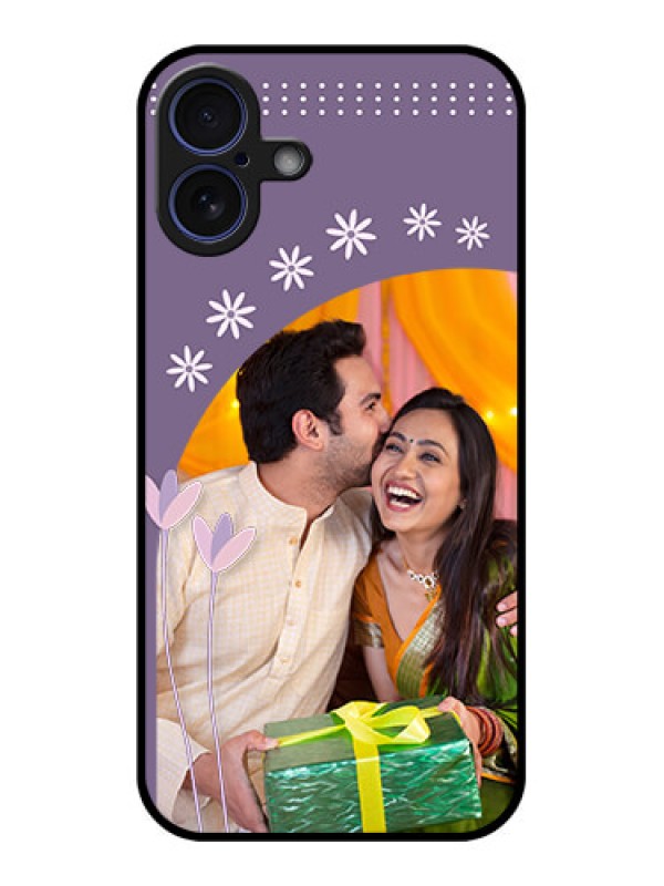 Custom iPhone 16 Plus Custom Glass Phone Case - Lavender Flowers Design