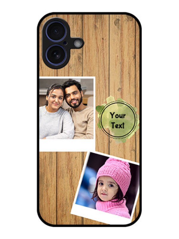 Custom iPhone 16 Plus Custom Glass Phone Case - Wooden Texture Design
