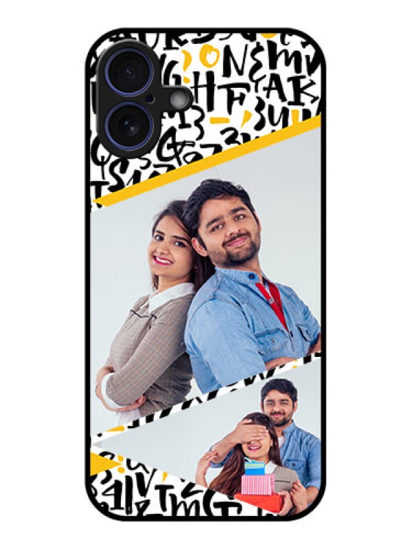 Custom iPhone 16 Plus Custom Glass Phone Case - Letters Pattern Design