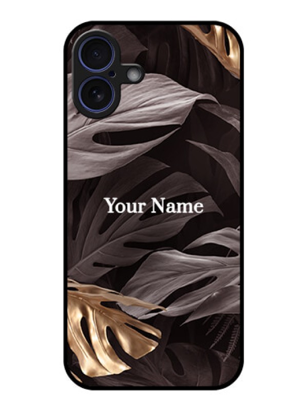 Custom iPhone 16 Plus Custom Glass Phone Case - Wild Leaves Digital Paint Design