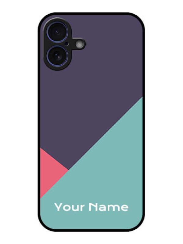 Custom iPhone 16 Plus Custom Glass Phone Case - Tri Color Abstract Design