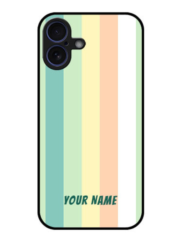 Custom iPhone 16 Plus Custom Glass Phone Case - Multi - Colour Stripes Design