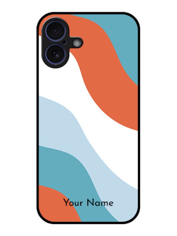 Custom iPhone 16 Plus Custom Glass Phone Case - Coloured Waves Design