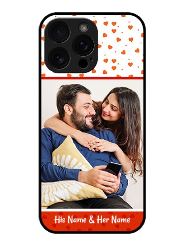 Custom iPhone 16 Pro Max Custom Glass Phone Case - Orange Love Symbol Design