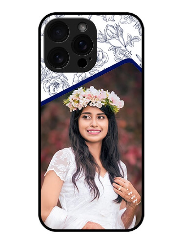 Custom iPhone 16 Pro Max Custom Glass Phone Case - Classy Floral Design