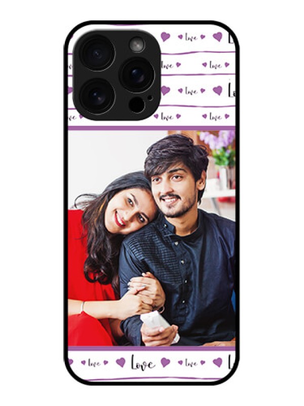 Custom iPhone 16 Pro Max Custom Glass Phone Case - Couples Heart Design