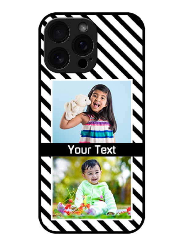 Custom iPhone 16 Pro Max Custom Glass Phone Case - Black And White Stripes Design