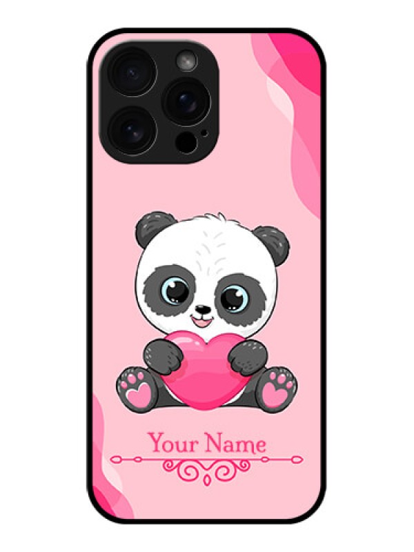 Custom iPhone 16 Pro Max Custom Glass Phone Case - Cute Panda Design