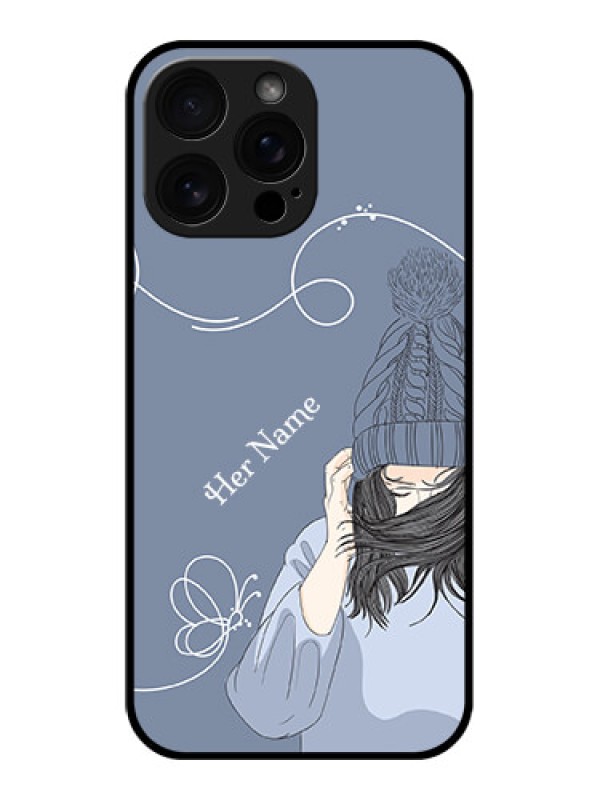 Custom iPhone 16 Pro Max Custom Glass Phone Case - Girl In Winter Outfit Design