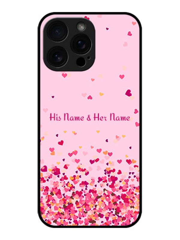 Custom iPhone 16 Pro Max Custom Glass Phone Case - Floating Hearts Design