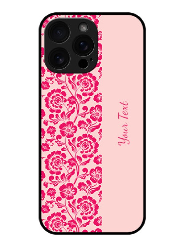 Custom iPhone 16 Pro Max Custom Glass Phone Case - Attractive Floral Pattern Design