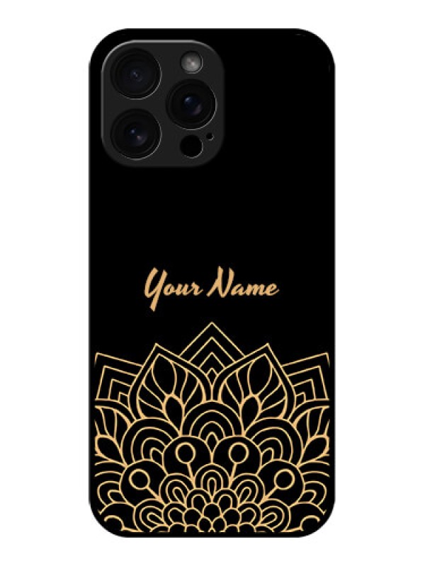 Custom iPhone 16 Pro Max Custom Glass Phone Case - Golden Mandala Design