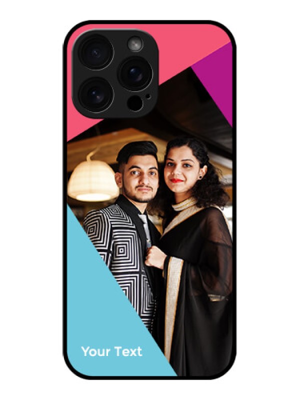 Custom iPhone 16 Pro Max Custom Glass Phone Case - Stacked Triple Colour Design