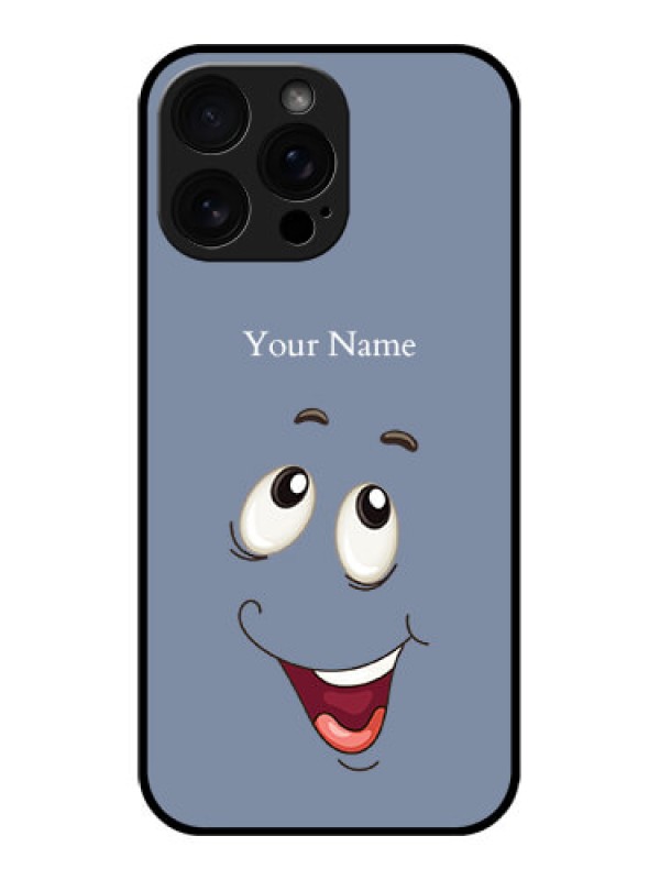 Custom iPhone 16 Pro Max Custom Glass Phone Case - Laughing Cartoon Face Design