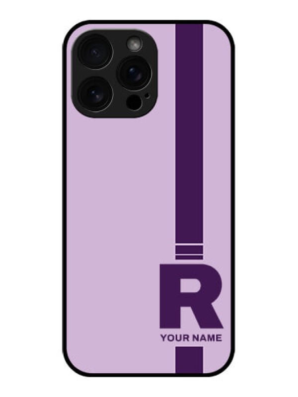 Custom iPhone 16 Pro Max Custom Glass Phone Case - Simple Dual Tone Stripe With Name Design