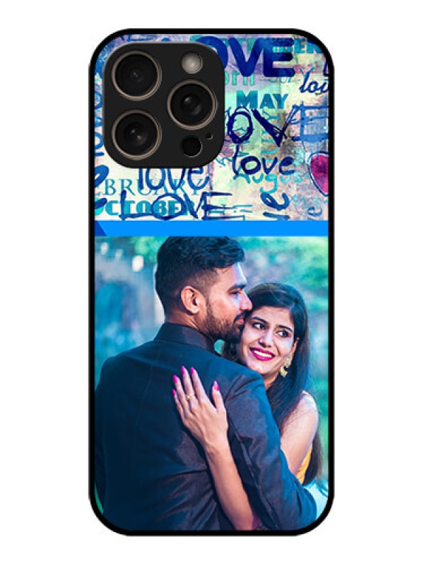 Custom iPhone 16 Pro Custom Glass Phone Case - Colorful Love Design