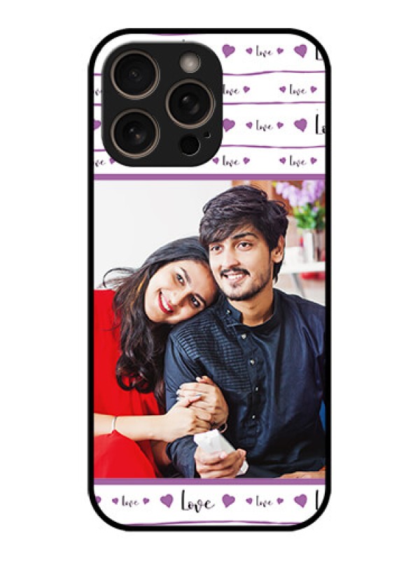 Custom iPhone 16 Pro Custom Glass Phone Case - Couples Heart Design