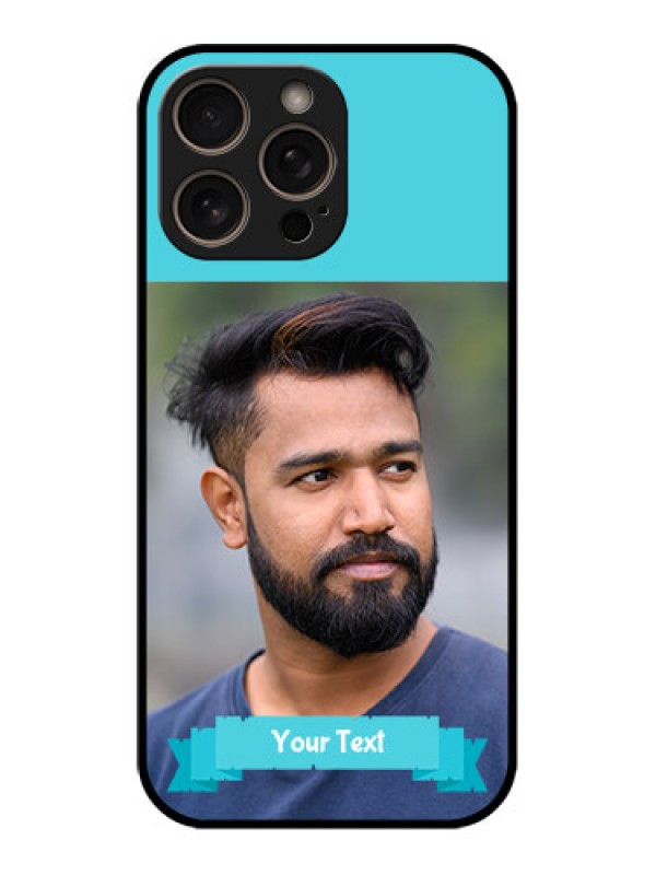 Custom iPhone 16 Pro Custom Glass Phone Case - Blue Color Design