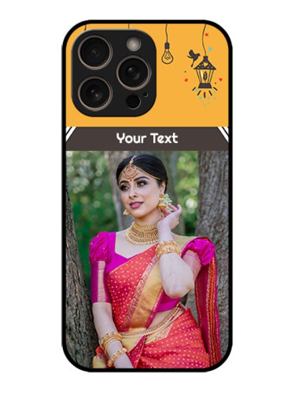 Custom iPhone 16 Pro Custom Glass Phone Case - With Family Picture And Icons