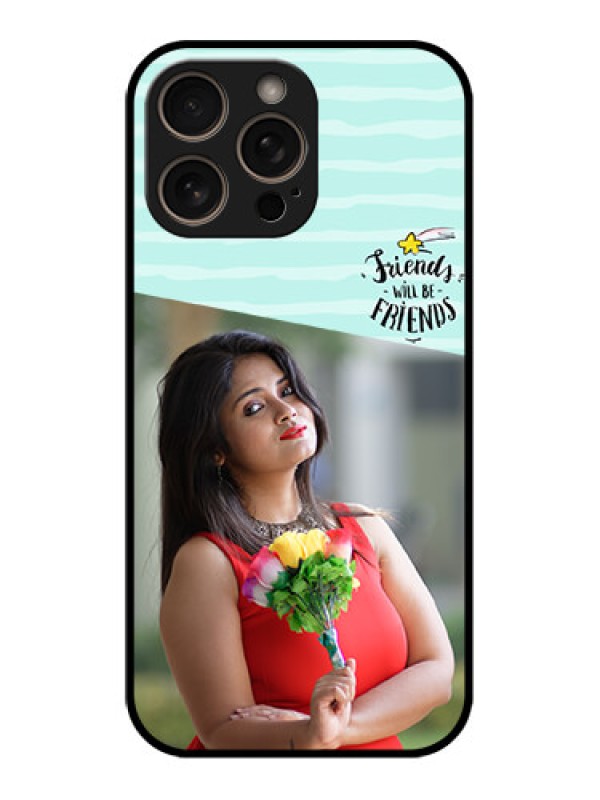Custom iPhone 16 Pro Custom Glass Phone Case - Friends Picture Icon Design