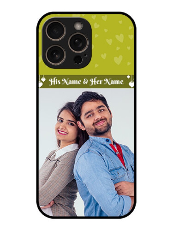 Custom iPhone 16 Pro Custom Glass Phone Case - You and Me Heart Design