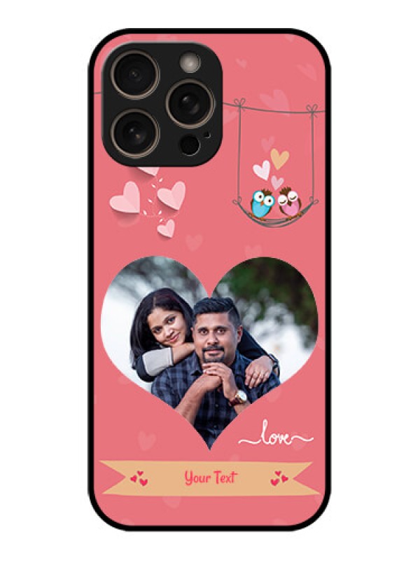 Custom iPhone 16 Pro Custom Glass Phone Case - Peach Color Love Design