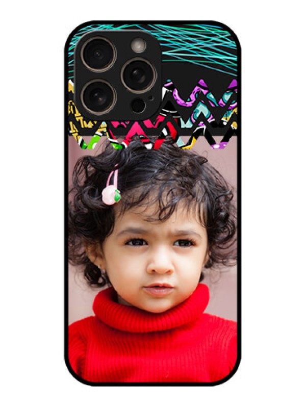 Custom iPhone 16 Pro Custom Glass Phone Case - Neon Abstract Design