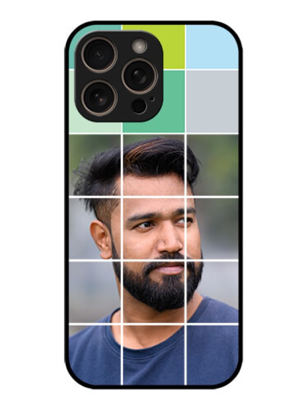 Custom iPhone 16 Pro Custom Glass Phone Case - With White Box Pattern