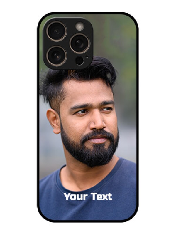 Custom iPhone 16 Pro Custom Glass Phone Case - Photo With Text Design