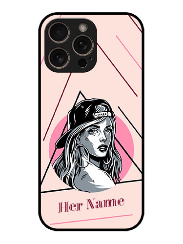 Custom iPhone 16 Pro Custom Glass Phone Case - Rockstar Girl Design