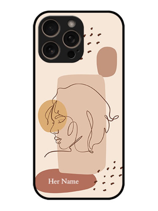 Custom iPhone 16 Pro Custom Glass Phone Case - Calm Woman Line Art Design