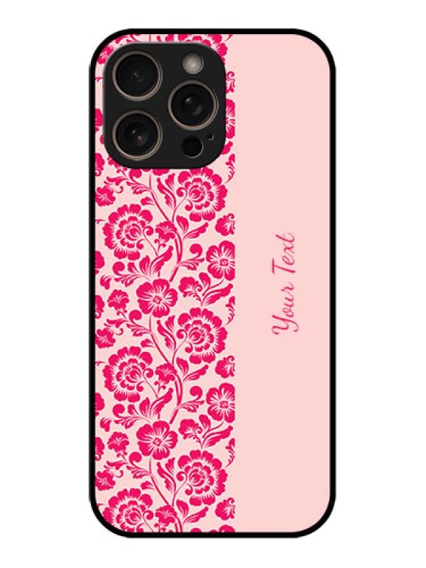 Custom iPhone 16 Pro Custom Glass Phone Case - Attractive Floral Pattern Design