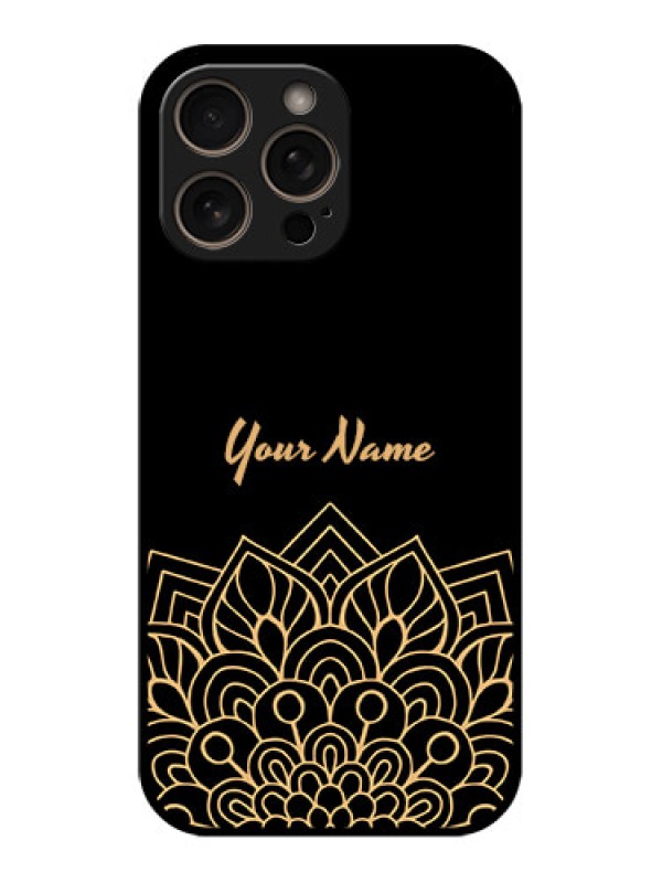 Custom iPhone 16 Pro Custom Glass Phone Case - Golden Mandala Design