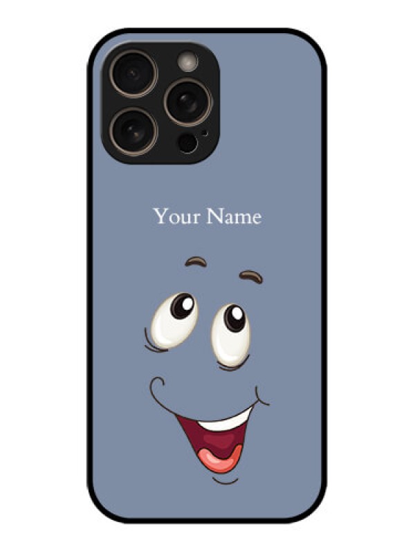 Custom iPhone 16 Pro Custom Glass Phone Case - Laughing Cartoon Face Design
