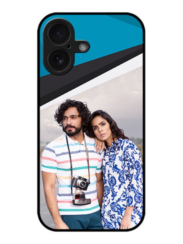 Custom iPhone 16 Custom Glass Phone Case - Simple Pattern Photo Upload Design