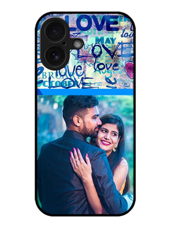 Custom iPhone 16 Custom Glass Phone Case - Colorful Love Design