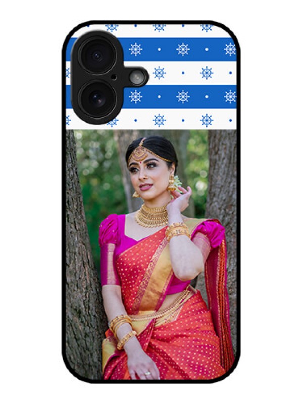 Custom iPhone 16 Custom Glass Phone Case - Snow Pattern Design
