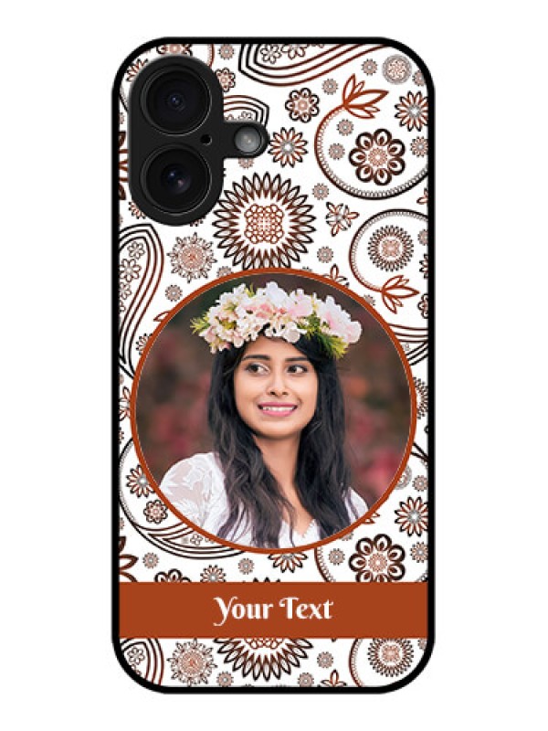 Custom iPhone 16 Custom Glass Phone Case - Abstract Flower Design