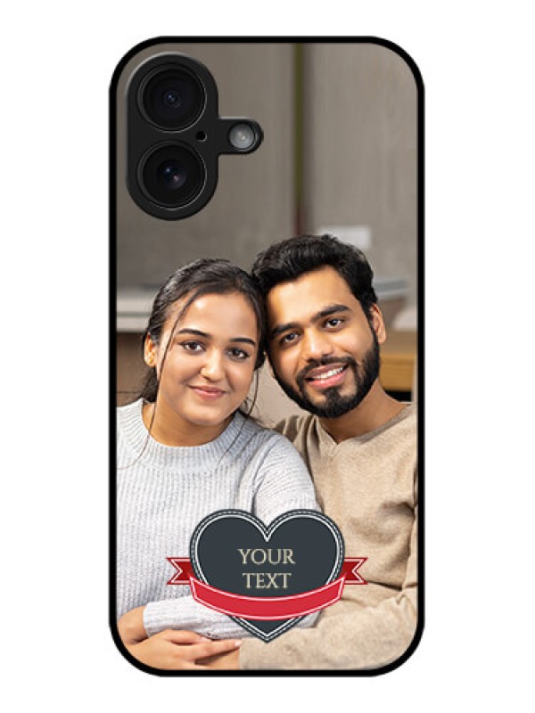Custom iPhone 16 Custom Glass Phone Case - Just Married Couple Design