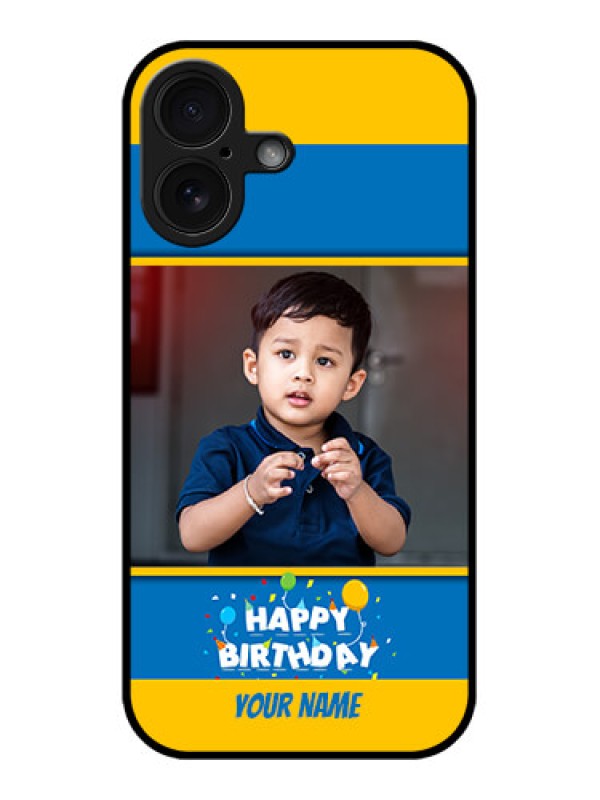 Custom iPhone 16 Custom Glass Phone Case - Birthday Wishes Design