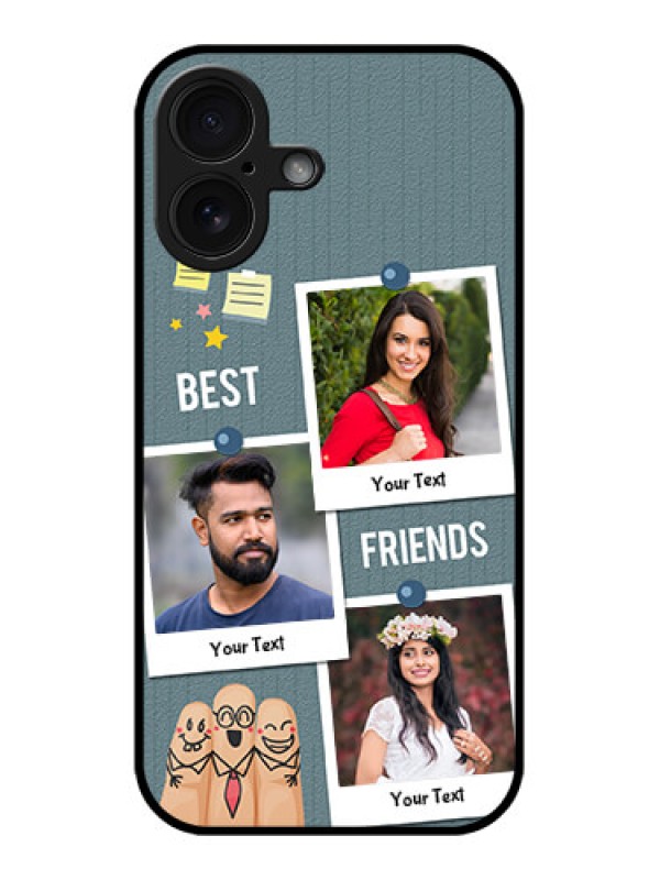 Custom iPhone 16 Custom Glass Phone Case - Sticky Frames And Friendship Design