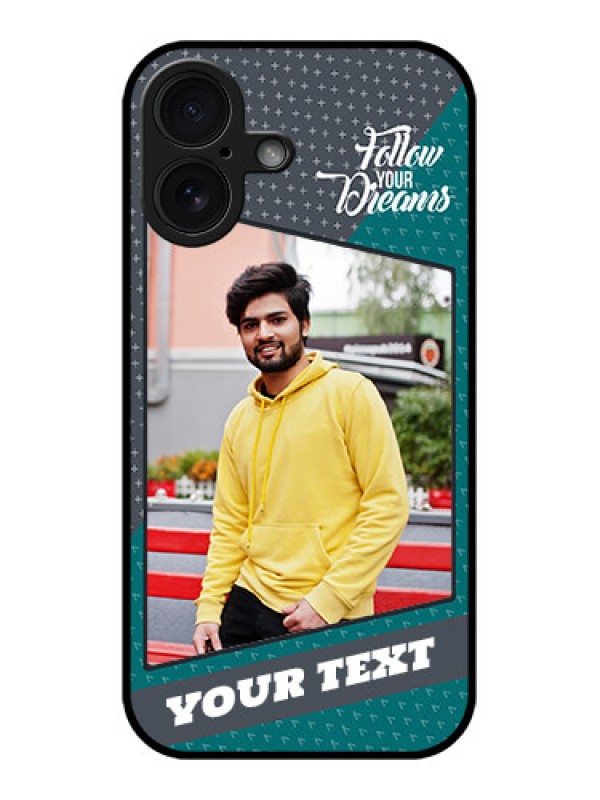 Custom iPhone 16 Custom Glass Phone Case - Background Pattern Design With Quote