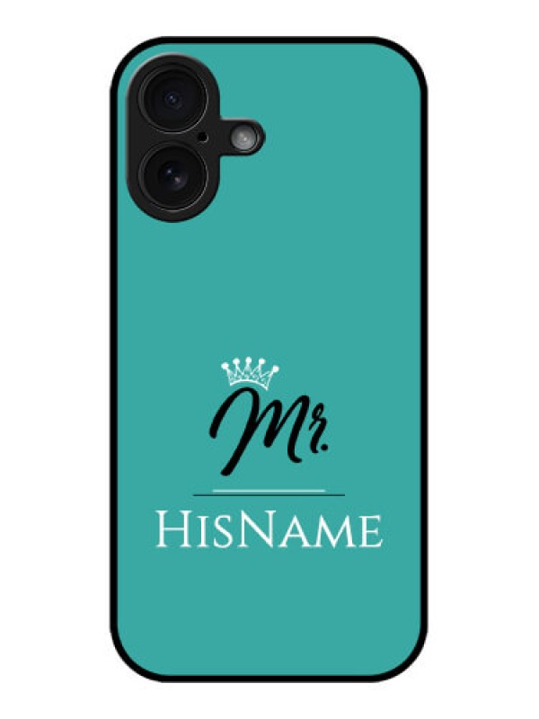 Custom iPhone 16 Custom Glass Phone Case - Mr With Name Design