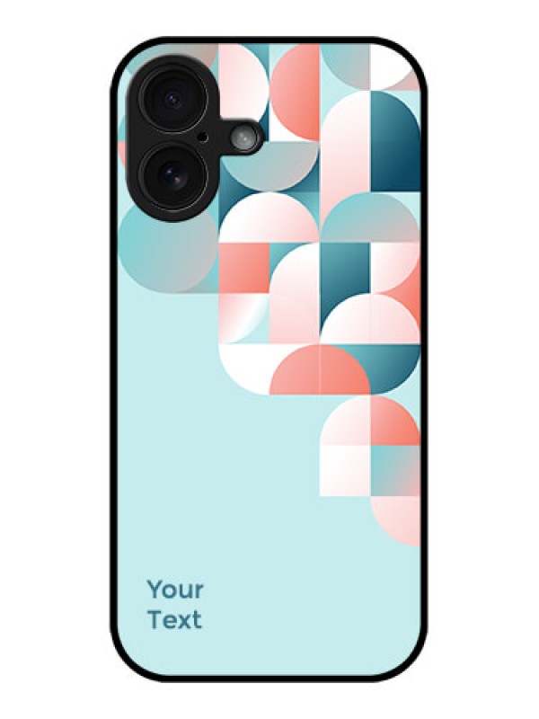 Custom iPhone 16 Custom Glass Phone Case - Stylish Semi - Circle Pattern Design