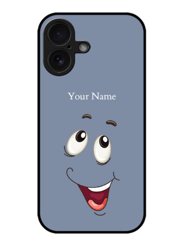 Custom iPhone 16 Custom Glass Phone Case - Laughing Cartoon Face Design