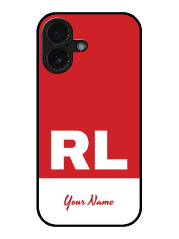Custom iPhone 16 Custom Glass Phone Case - Dual Tone Custom Text Design