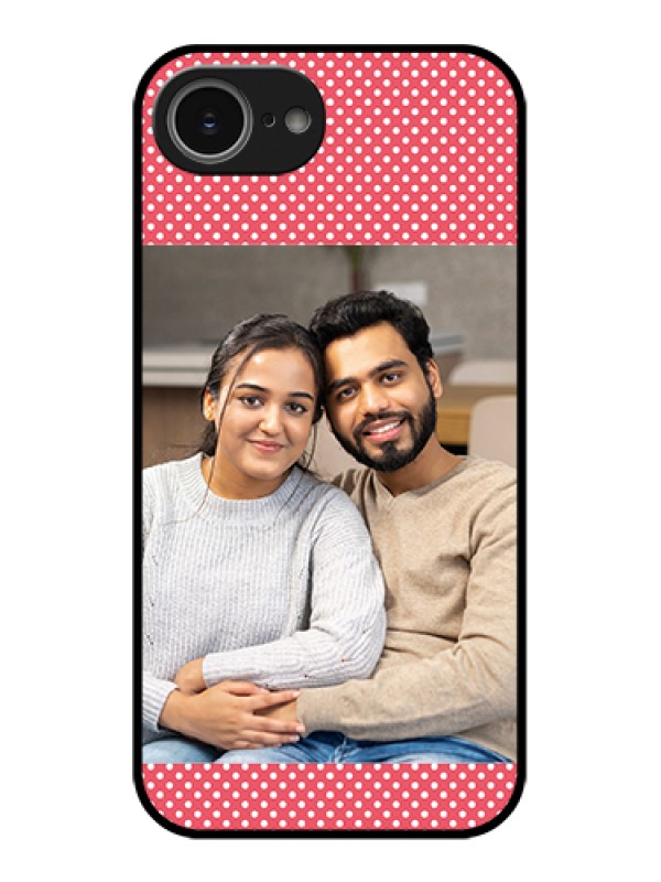 Custom iPhone 16e Custom Glass Phone Case - White Dotted Design